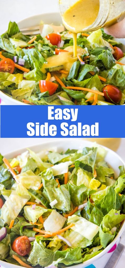 Simple Tossed Salad, Homemade Vinaigrette Dressing, Toss Salad, Homemade Vinaigrette, Salad Easy, Healthy Side Dish, Simple Green Salad, Easy Salad, Tossed Salad