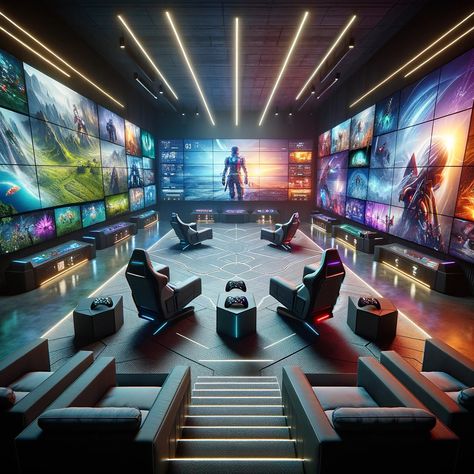 How would you like to play the new GTA 6 here next year Game Room Luxury, At Home Game Room, Futuristic Gaming Room, Luxury Gaming Room, Luxury Gaming Room Setup, Game Room Ideas For Adults, Game Room Aesthetic, Luxury Game Room, Music Themed Bedroom