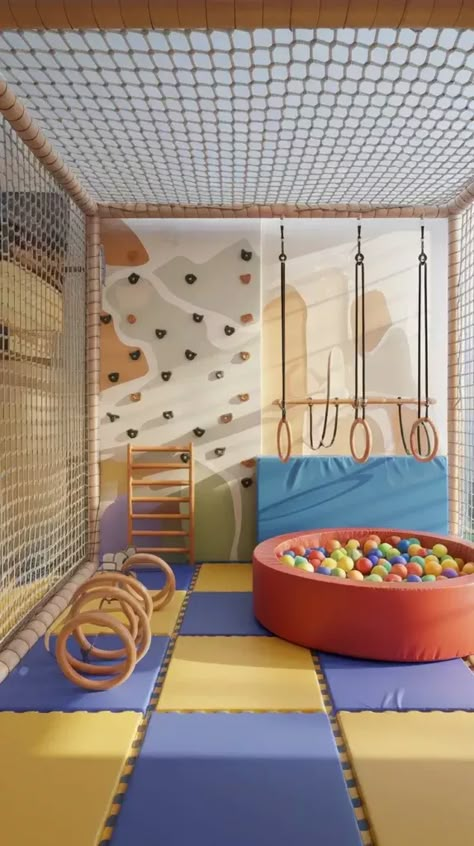 Indoor Jungle Gyms and Obstacle Courses for Kids - Home with Ava Kids Basement Gym, At Home Indoor Playground, Crawl Space Playroom, Kid Basement Ideas, Indoor Jungle Gym Playroom, Indoor Playroom Ideas For Kids, Kids Playground Indoor, Indoor Play Gym For Kids, Indoor Sensory Gym