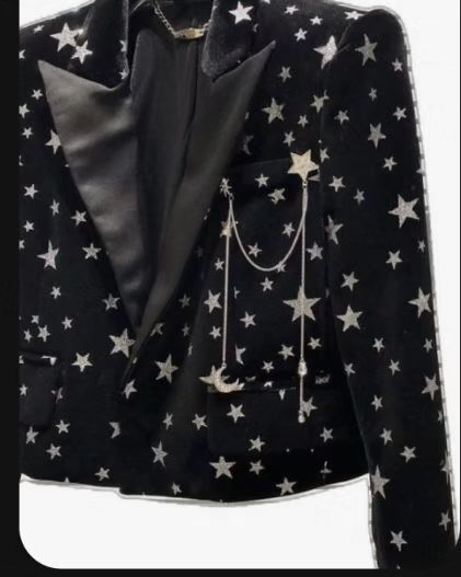 I WANT THIS JACKET.. Luxury Jacket, Suede Coat, Prom Outfits, 2023 Autumn, Star Pattern, Character Outfits, Dream Clothes, Look Cool, Costume Design