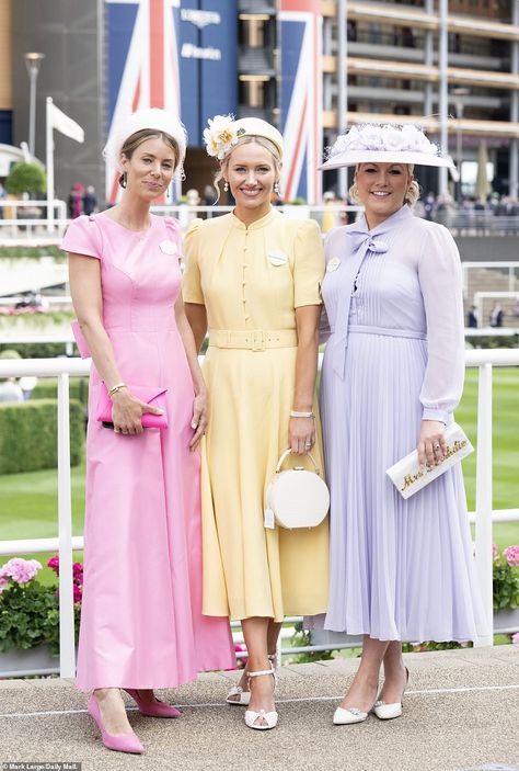 Royal Ascot revellers don their finery for the second day of the racing festival Royal Ascot Garden Party Hat, Vintage Pink Hat For Royal Ascot, Royal Ascot 2024, Royal Ascot Race Hat With Pinched Crown, Ascot Horse Racing, White Frock, Floral Fascinators, Floral Frocks, British Summer