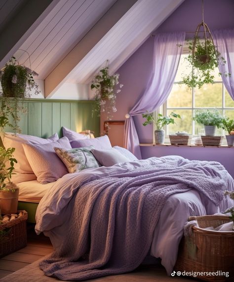 Purple Bedrooms, Casa Country, Purple Rooms, Home Decor Ideas Living Room, Cozy Room Decor, Dreamy Bedrooms, Ideas Living Room, Bedroom Green, Decoration Inspiration