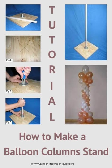 For air filled balloon columns you need a sturdy base. In a few easy steps you can make that balloon stand yourself. Simply follow our short tutorial. Easy Balloon Pillars, Diy Base For Balloon Arch, Diy Balloon Pillar Stand, Stand For Balloon Arch, Diy Ballon Column Stand, Making Balloon Arch Stand, How To Make A Column Stand, Diy Column Stand, Balloon Stands Columns Diy