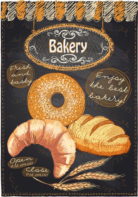 Chalkboard Cafe, Chalk Sign, Chalkboard Designs, Decoupage Vintage, Cafe Menu, Bread And Pastries, Banner Printing, Chalkboard Art, Chalk Art