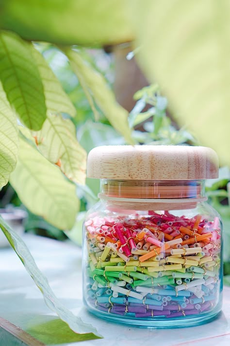 Close-Up Of Notes In Glass Jar On Table Encouragement Jar, 365 Note Jar, Happiness Jar, Paper Snowflake Designs, 365 Jar, Free Gift Idea, Happy Jar, Gift Jar, Bf Gifts