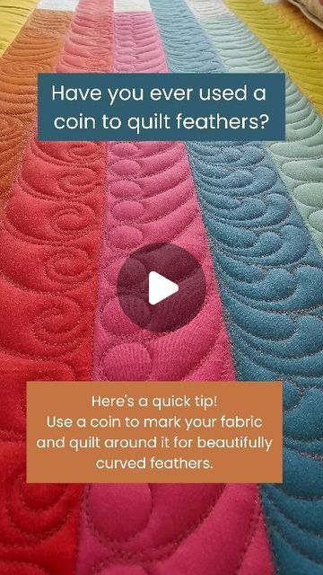 Natalia Bonner on Instagram: "COMMENT "feather" below, and I'll send you the link to take advantage of early-bird pricing!   Have you ever used a coin to quilt your feathers? What's the weirdest thing you've used to mark a quilt? I’m always using things around the house. Let me know!  #nataliabonner #longarmquilting #QuiltingTips #QuiltingJoy #quilt"