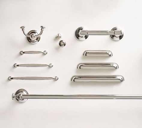 Mercer Toilet Paper Holder | Pottery Barn Kitchen Breakfast Area, Bathroom Mood Board, Construction Crafts, Chrome Bathroom, Primary Bath, Stainless Steel Tubing, Live Oak, Towel Rings, Main Bathroom