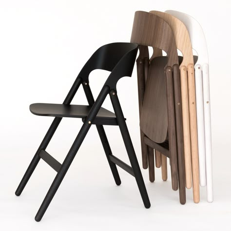 David Irwin designs wooden folding chair for Case Furniture Dc Brownstone, Seats Design, Minimal Chair, Painted Wooden Chairs, Minimal Chairs, Oak Chairs, Wooden Folding Chairs, Folding Dining Chairs, Foldable Chair