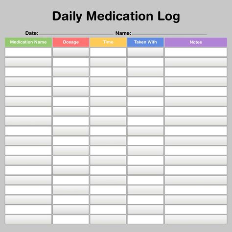 Medication Schedule Printable, Medication Chart Printable Free, Weekly Medication Log Free Printable, Daily Medication Log Free Printable, Medication Log Free Printable, Medication Chart Printable, Medical Printables, Medical Binder Printables, Printable Calendar Design