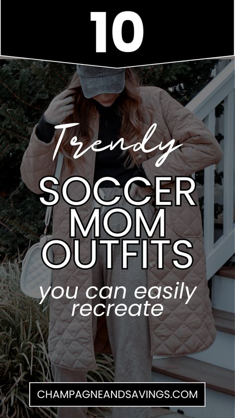 Looking for trendy soccer mom outfits to copy this season? These chic mom outfit ideas are perfect if you love embracing sporty fashion on your child's game day! And the best part is that these looks are cute athleisure and casual outfit ideas on and off the field! Mom Sporty Outfits, Soccer Games Outfit Women, Classy Soccer Mom Outfit, Classy Sports Mom Outfit, Soccer Mom Outfit Summer Plus Size, Weekend Soccer Mom Outfit, Volleyball Game Outfit Mom, Cute Outfits For Soccer Games, What To Wear To A Soccer Game Winter