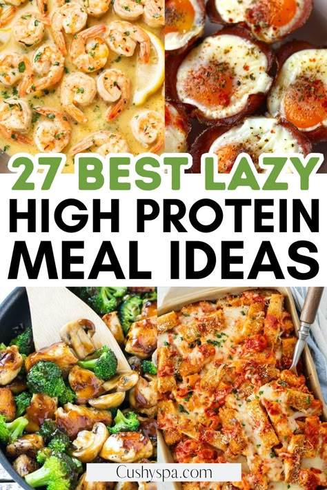 Discover the best lazy dinner ideas perfect for a high protein diet! These easy healthy recipes make quick meals to make on those busy nights when you don't feel like cooking. Easy Meals For Men, Healthy Athlete Meals, Athlete Meals, Athlete Recipes, High Protein Meal Ideas, Protein Meal Ideas, Protein Meal Plan, Man Recipes, High Protein Dinner