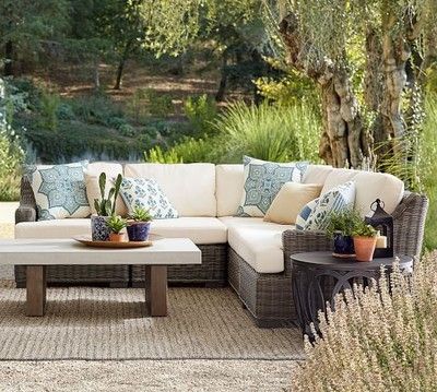 Deck Sectional, Sunbrella Outdoor Furniture, Cheap Patio Furniture, Tattoo Garden, Wicker Outdoor Sectional, Round Nesting Coffee Tables, Garden Nails, Garden Tattoo, Cheap Patio