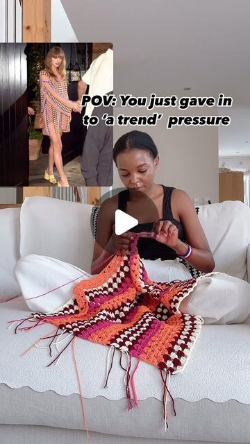 Agnes Koch | AC | Modern Crochet | DE 🇩🇪 on Instagram: "Gave in to the pressure from the Swifties 😀. Who wants a tutorial?  #crochet #trend #crochetdress #grannystitch #swifties #crochetlover #crochetaddict" Crochet 2024 Trends, Crochet Trends 2024, Crochet Lovers, Modern Crochet, Just Giving, Crochet Dress, Crochet