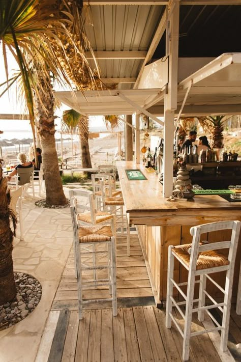 Beach Bar Ideas, Beach Restaurant Design, Bar Exterior, Bar In Casa, Beach Restaurant, Beach Cafe, Exterior Design Ideas, Beach Side, Paphos