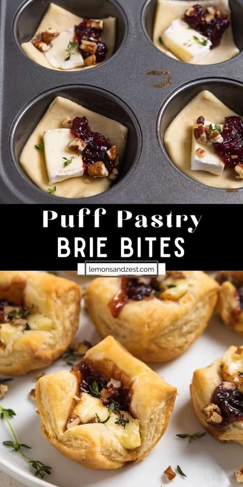 Puff Pastry Brie, Pastry Brie, Puff Pastry Bites, Pastry Bites, Simple Appetizer, Brie Puff Pastry, Puff Pastry Appetizers, Pastry Appetizer, Fancy Appetizers