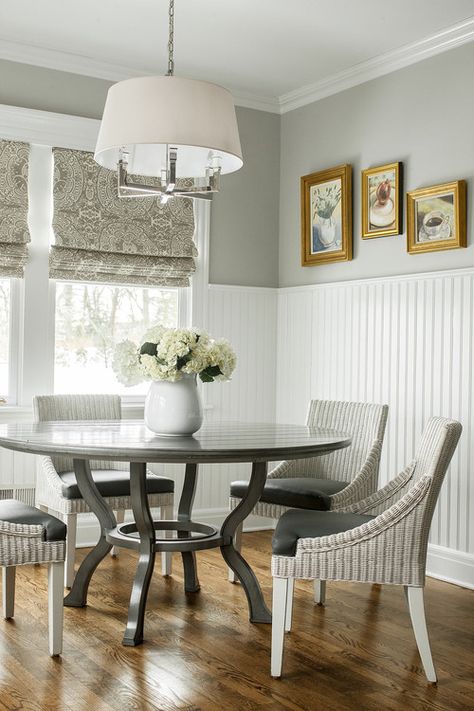 Bead Board in a Breakfast Nook  #kitchen #diningroom #breakfastnook  #homedecor #beadboard Beadboard Dining Room, Beadboard Wainscoting, Dining Room Wainscoting, Wainscoting Styles, Dining Room Remodel, Bead Board, Kitchen Decorating, Small Dining, Country Farmhouse Decor