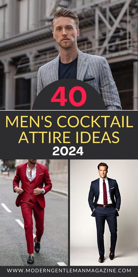 Upgrade your party wardrobe with 40 of the best men’s cocktail attire outfit ideas. Find the perfect mix of elegance and sophistication for any event. 🥂 #CocktailAttireForMen #PartyOutfitIdeas Men’s Casino Night Outfit, Men’s Engagement Party Outfits, Cocktail Formal Men, Couples Cocktail Attire, Date Night Suits For Men, Semi Formal Mens Wedding Attire Guest, Male Wedding Guest Outfit Winter, Gala Men’s Outfit, Formal Cocktail Attire Men