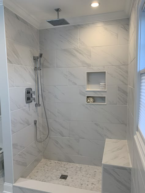 Restroom Remodel, Toilet And Bathroom Design, Full Bathroom Remodel, Small Bathroom Renovations, Bathroom Shower Walls, Washroom Design, Small Bathroom Makeover, Bathroom Redesign, Bathroom Design Inspiration