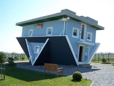 Upside Down Illustration, Tiny Chapel, Houses In Germany, Upside Down House, Character Design Tips, Unusual Houses, Extraordinary Homes, Crazy Houses, Green Interior Design