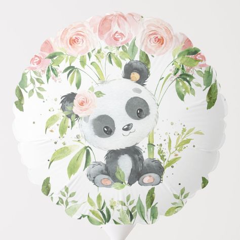 Panda Baby Shower Ideas, Panda Rug, Bear Baby Shower Ideas, Panda Pink, Panda Baby Showers, Baby Panda Bears, Bamboo Rug, Blush Pink Flowers, Panda Baby