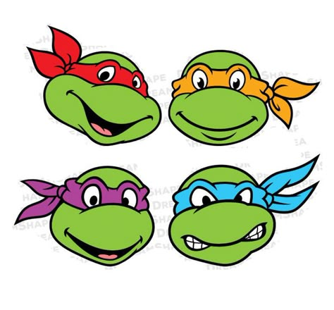 Cartoon Ninja Turtles, Teenage Mutant Ninja Turtles Tattoo Simple, Ninja Turtles Clipart, Cute Ninja Turtles Drawing, Ninja Turtle Illustration, Ninja Turtle Rock Painting, Teenage Mutant Ninja Turtles Face Paint, Ninja Turtles Drawing Easy, Ninja Turtle Doodle