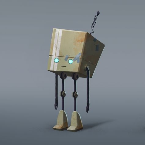 Robots on Behance Box Robot, Robot Ideas, Robot Design Sketch, Robot Game, 3d Karakter, Robot Cartoon, Cute Robot, Simple Character, Robot Illustration