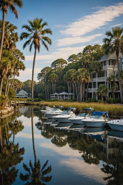 Island Escape: Discover the Luxurious Charm of Hilton Head Island Beautiful America, America Photo, Hilton Head Island South Carolina, South Carolina Homes, Island Pictures, Harbour Town, Clean Beach, Book Launch, Hilton Head Island