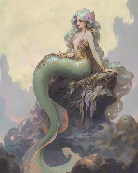 Siren Digital Art, Mermaid Queen Art, Mermaid Character Art, Siren Fantasy Art, Mermaid Hands, Beautiful Mermaid Art, Siren Creature, Underwater Hair, Mermaid Poses