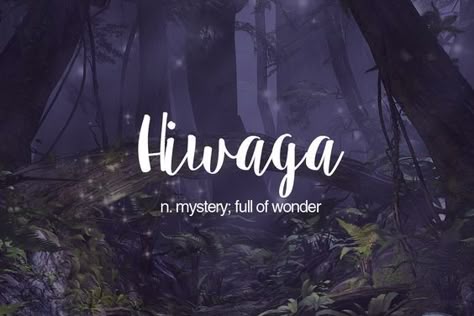 Hiwaga (n) mystery; full of wonder - #hiwaga #mystery #wonder #different #unique #special #odd #eccentric #different #weird #words #vocabulary Filipino Words, Interesting Words, Words Definitions, Unique Words Definitions, Uncommon Words, Fancy Words, One Word Quotes, Weird Words, Unusual Words