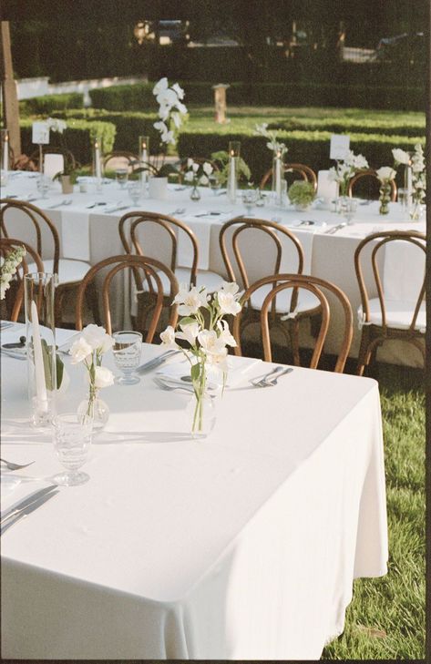 Minimalist Wedding Table Decor, Commodore Perry Estate, Allison Webb, Minimalist Wedding Table, Simple Wedding Reception, Lawn Wedding, Minimalist Wedding Decor, Minimal Wedding, Garden Party Wedding