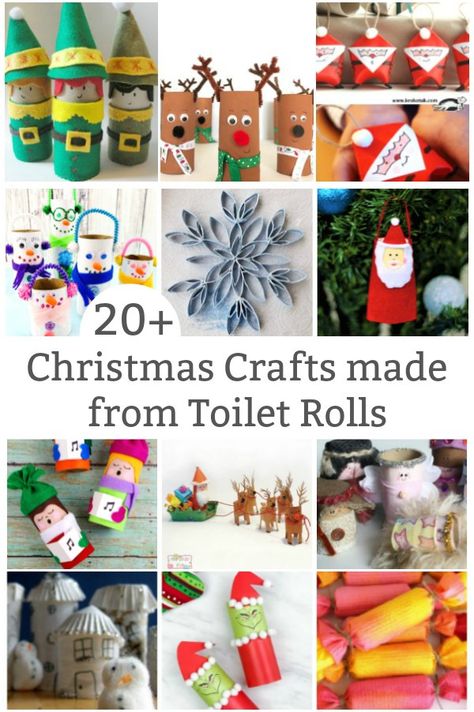 Toilet Roll Crafts, Cardboard Tube Crafts, Thrifty Crafts, Creative Christmas Crafts, Christmas Toilet Paper, Toilet Roll Craft, Christmas Napkin, Christmas Crafts To Sell, Toilet Paper Crafts