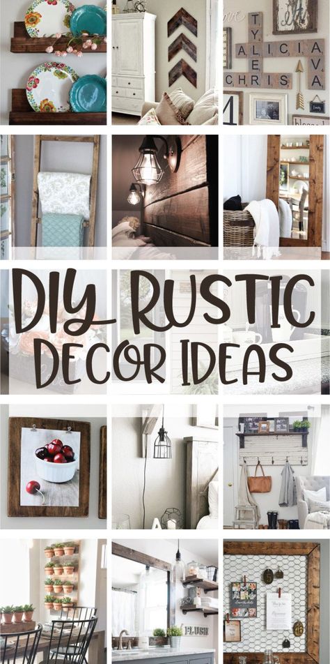 Diy rustic decor ideas Diy Rustic Decor Ideas, Rustic Decor Ideas, Diy Rustic Home, Diy Rustic Decor, Urban Rustic, Rustic Lamps, Diy Holz, Western Home Decor, Rustic Living Room