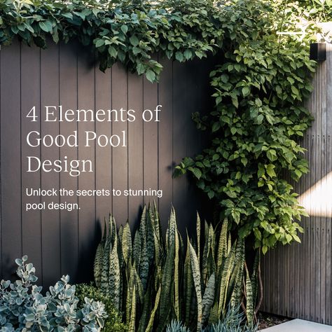 Dreaming of a pool in your backyard? Here are seven elements you should consider that will ensure that your pool fits in seamlessly with the natural surroundings. Pool Privacy Landscaping, Garden Around Pool, Pool Area Landscaping, Pool Fencing Landscaping, Pool Garden Design, Garden Pool Ideas, Around The Pool Landscaping, Plants Around Pool, Pool Fits