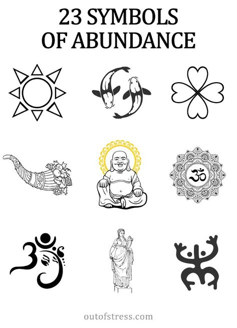 22 Symbols of Abundance from Across the World Tattoo For Abundance, Abundance Symbol Tattoo, Symbols Of Abundance, Symbol Of Abundance, Sigils For Abundance, Abundance Tattoo Law Of Attraction, Symbols For Abundance, Law Of Attraction Tattoo Ideas, Abundance Tattoo Symbols