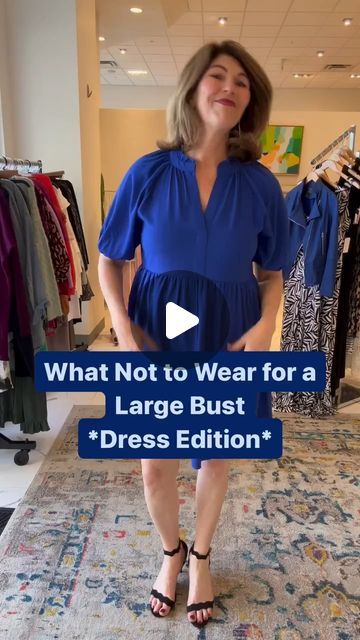 StyleFinder on Instagram: "What NOT to wear for a full bust (or broad shoulders) when it comes to dresses can be tricky, but I want to give you a few stylist secrets. First, steer clear of:
➡️Puffed sleeves
➡️Ruffles at the sleeves/straps
➡️Gathers at shoulders/above bust
➡️Smocked bodices on dresses or tops

Instead, opt for a sleek, streamlined silhouette that gently skims the body without adding any fullness where you don’t need it.

Drop a 💙 if this was helpful! Want to learn more about how to dress the body you’re in right now? Sign up for How to Find Your SIgnature Style at FindYourSignatureStyle.com and discover how to dress your body beautiful! 

#shopstylefinder #personalshopper #personalstylist #shopping #dresslikeyoumeanit #stylemadesimple #confidence #empoweringwomen #podaster Larger Bust Outfits, Dress Body Type, What Not To Wear, Broad Shoulders, Gathered Dress, Big Bust, Large Dress, Formal Outfit, Puffed Sleeves