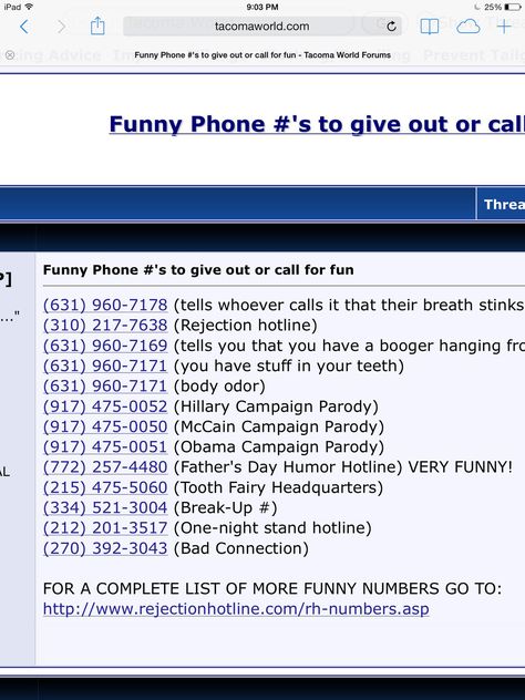 Phone Numbers To Call, Good Prank Calls, Prank Call Numbers, Funny Phone Numbers, Funny Numbers To Call, Funny Prank Calls, Fake Number, Funny Life Hacks, Funny Numbers