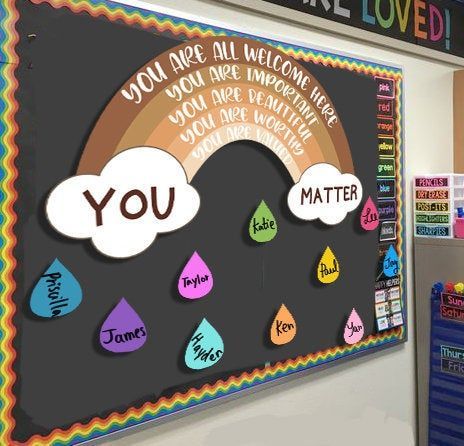 Classroom Diversity, Teacher Welcome Signs, Rainbow Bulletin Boards, Kindergarten Classroom Decor, Info Board, Elementary Classroom Decor, Classroom Board, Bulletin Board Decor, Classroom Bulletin Boards