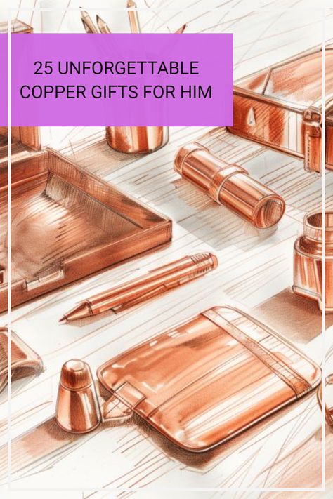 Looking for the perfect copper gift for a special man in your life? Explore 25 memorable ideas ranging from stylish storage boxes to personalized pens, beautiful cups, sleek razors, and classy flasks. Whether it's for an anniversary, Father's Day, or a birthday, these unique copper gifts blend tradition and modern design, making them sure to be cherished. Discover gifts that will stand out and create lasting memories on any occasion. Copper Anniversary Gifts For Him, Copper Gifts For Him, Copper Gift Ideas, Goft Ideas, Copper Coasters, Stylish Storage Boxes, Personalized Pens, Beautiful Cups, Copper Accessories