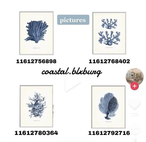 Coastal Decals, Coastal Bloxburg House, Bloxburg Coastal House, Coastal Bloxburg, Beach House Layout, Bloxburg Beach House, Picture Codes, Preppy Decal, Bloxburg Decals Codes Aesthetic