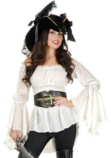 Pirate Lady Vixen Blouse - Small - Dress Size 6-8 Angelica Bell, Adult Pirate Costume, Pirate Lady, Pirate Costume Diy, Pirate Shirt, Female Pirate Costume, Poet Shirt, Pirate Halloween Costumes, Pirate Outfit