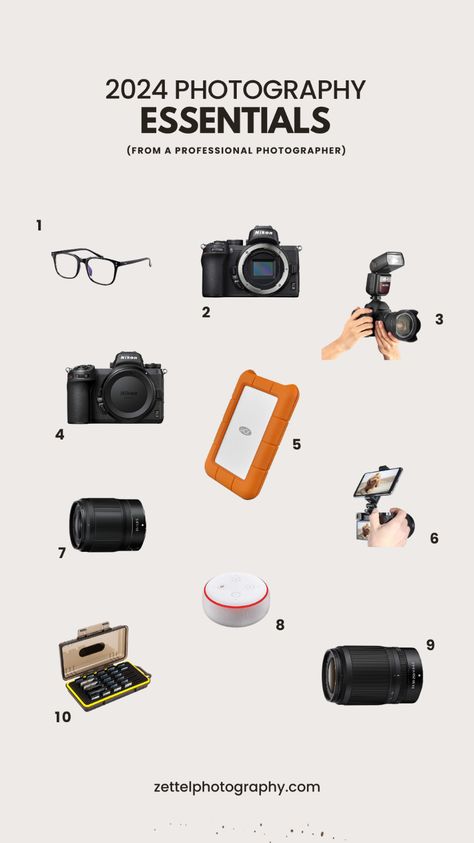 Discover my 2024 top 10 essential photography gear picks that have transformed my photography journey. From versatile camera mounts to essential editing tools, these products are must-haves for any photographer looking to up their game. Click to see the full list and find out why these are my favorites! #PhotographyGear #CameraEssentials #PhotoTips Photography Necessities, Photographer Organization, Photography Must Haves Accessories, Photographer Must Haves, Photography Must Haves, Photographer Essentials, Profesional Photography, Photographer Gear, Photography Office