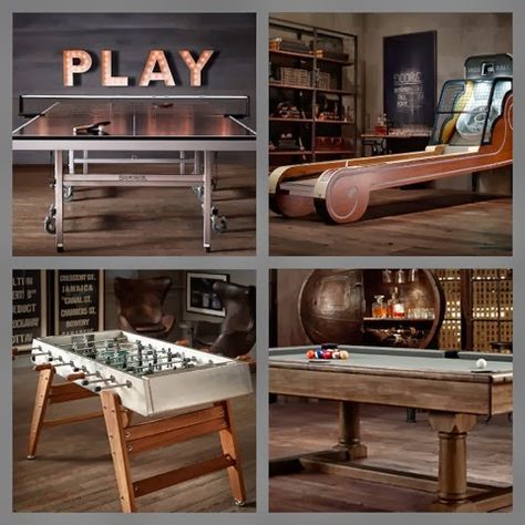 Room With Ping Pong Table, Home Game Room Ideas, Modern Game Room, Garage Game Rooms, Teresa Caruso, Pool Table Room, Home Game Room, Chess Table, Game Tables