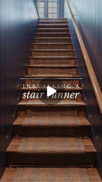 JULIA MARCUM · CLJ 🏡 on Instagram: "Adding a stair runner to this back staircase was something I had been wanting to do for a while, and we finally set aside a few days to get it done👏🏼 I could not be happier with how it turned out, my only regret is that we didn’t make the time for this project earlier😉 For step by step instructions, head over to chrislovesjulia.com and search “how to install a stair runner”!" Stair Runner Turned Stairs, Staircase With Runner, Runner Stairs, Diy Stair Runner, Stair Runner Installation, Staircase Runner, Diy Stairs, Hacks Diy, Stair Runner