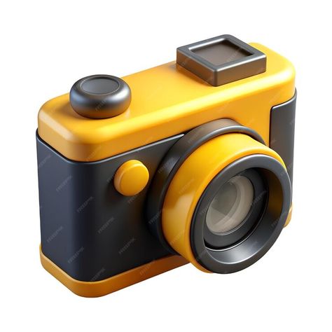 Premium Photo | Digital photo camera yellow and black icon 3D Harry Potter Snacks, 3d Geometry, 3d Blender, Black Icon, Photo Camera, 3d Illustrations, 3d Icons, 3d Artwork, Stationery Templates