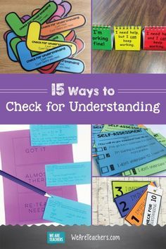 Checking For Understanding Strategies, Checks For Understanding, Assessment For Learning Primary, Check For Understanding Ideas, Ways To Get To Know Your Students, Formative Assessment Ideas Elementary, Self Assessment For Students, Classroom Feedback, Assessment For Learning Strategies