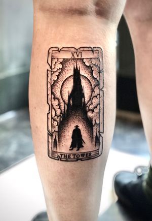 Stephen King Tattoos Ideas, Horror Tarot Card Tattoo, Steven King Tattoos, Tower Tarot Tattoo, The Dark Tower Tattoo, The Tower Tattoo, Stephen King Tattoo Ideas, Tower Tattoo, Stephen King Tattoos