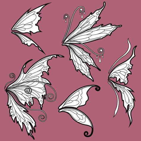 Patterns and blueprints Archives - Pretzl Cosplay Fairy Design Drawing, Faerie Wings Drawing, Diy Large Fairy Wings, Different Fairy Wings, Fairy Wings Design Art, Fairy Wing Types, Butterfly Different Wings, Fairy Wing Ideas, Fairy Wing Drawing Reference