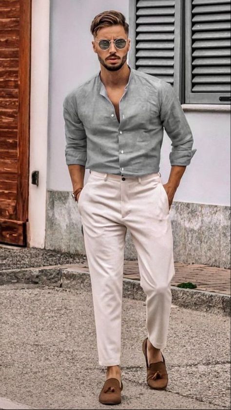 Summer Wedding Man Guest, Casual Summer Wedding Guest Outfit, Linen Men Outfit, Italy Spring Outfits, Linen Outfit Men, Summer Wedding Men, Mens Wedding Guest Outfit, Wedding Guest Outfit Men, Italy Spring