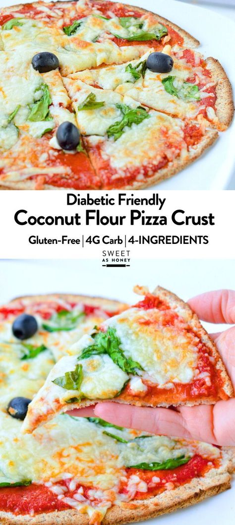 This Coconut Flour Pizza Crust is an easy 4-ingredient crispy pizza base recipe made with coconut flour and psyllium husk.It’s a low-carb vegan pizza crust made with no cheese, and 100% dairy-free. Keto Pizza Base, Vegan Pizza Crust, Pizza Base Recipe, Coconut Flour Pizza Crust, Low Sugar Diet Recipes, Crispy Pizza, Gluten Free Pizza Crust, Pizza Base, Best Diet Foods