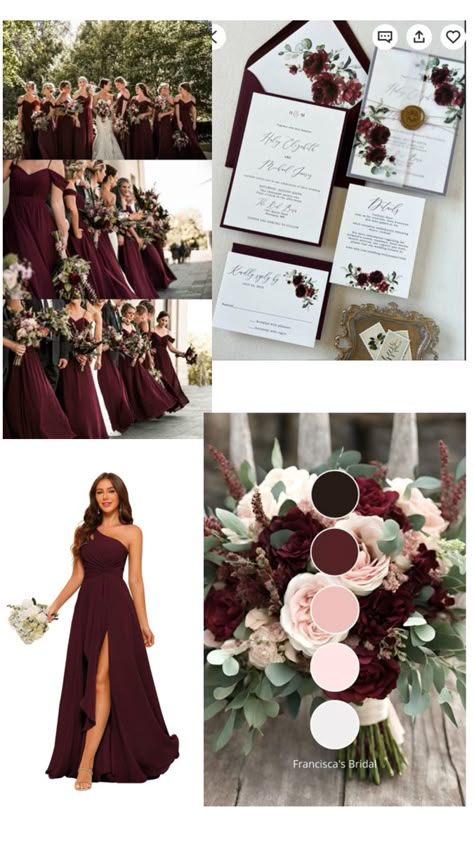 Peach Burgundy Wedding Color Schemes, Chianti Wedding Color Scheme Groomsmen, Burgundy Color Scheme Wedding, Burgundy Cowboy Wedding, Cabernet Fall Wedding, Cabernet Color Palette, Burgundy Fall Wedding Colors, Maroon Wedding Color Palette, Burgundy And Brown Wedding